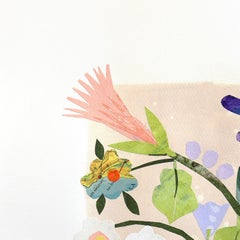 Hoops and Blooms, Lakers - Basketball Still Life Collage Mixed Media Art onPaper
