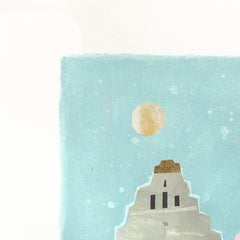 New York by the Sea - Abstract Colorful Urban Still Life Collage Art on Paper