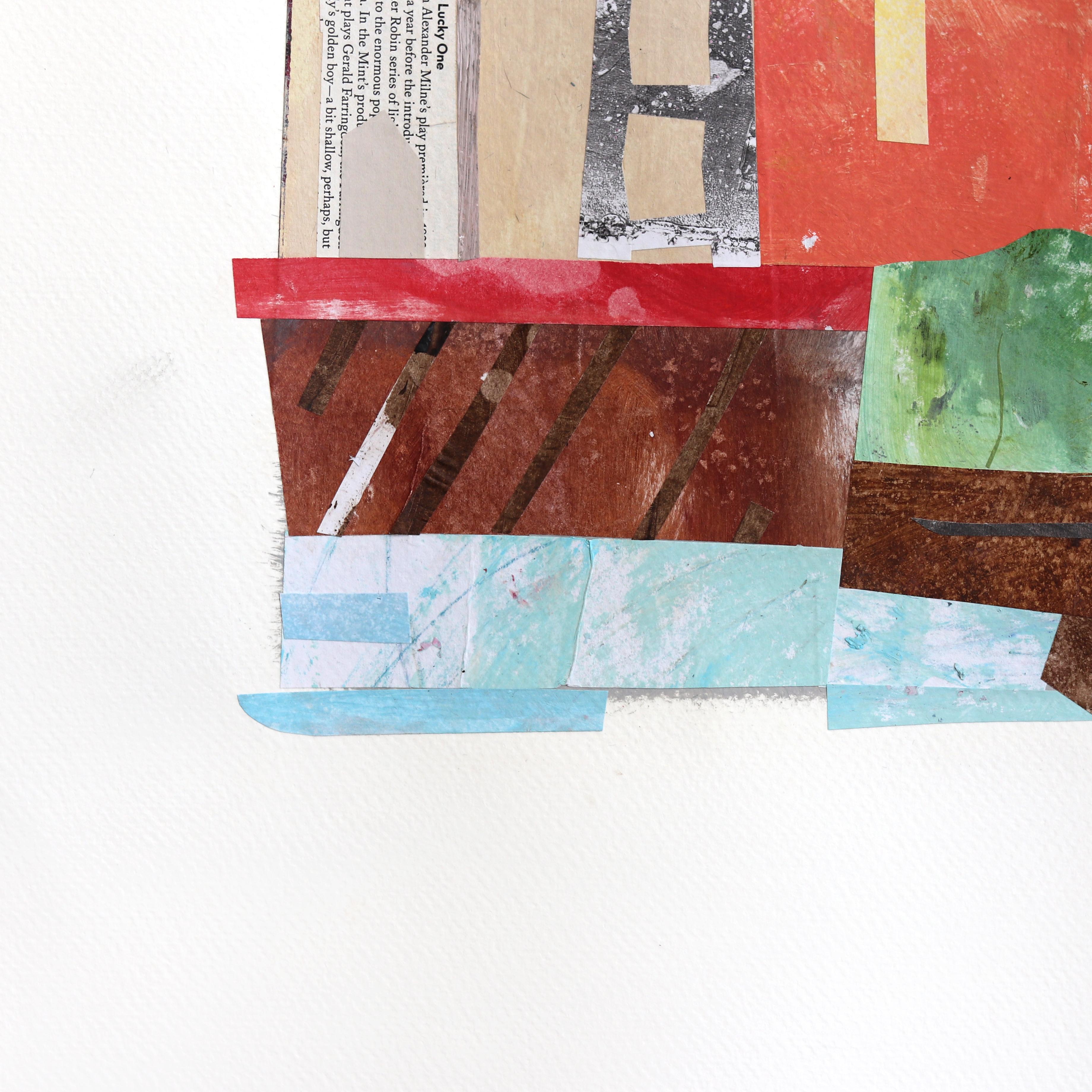 New York, The Harbour - Abstract Colorful Urban Still Life Collage Art on Paper For Sale 1