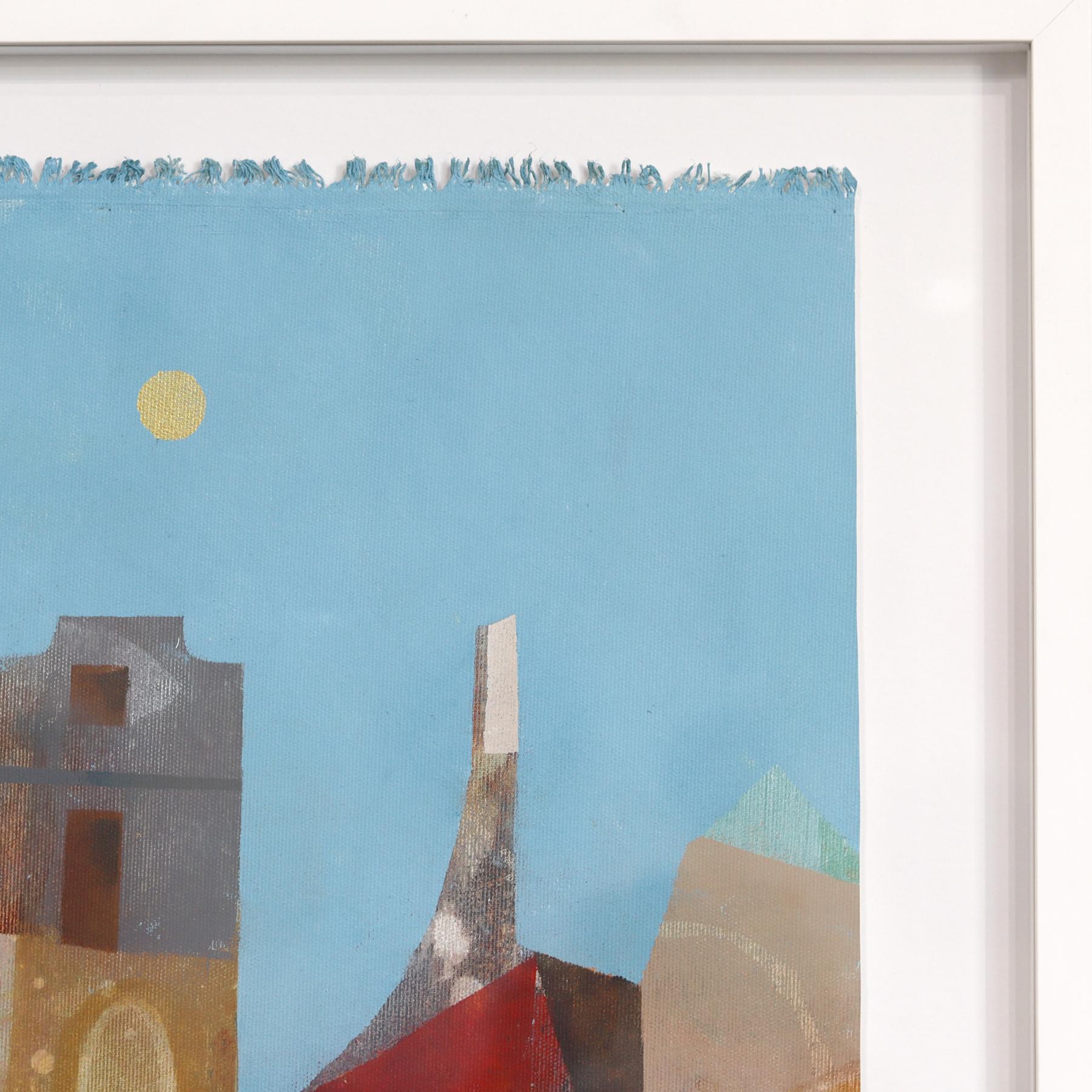 Sailing Through The Day - Abstract Colorful Urban Collage Mixed Media Artwork For Sale 4