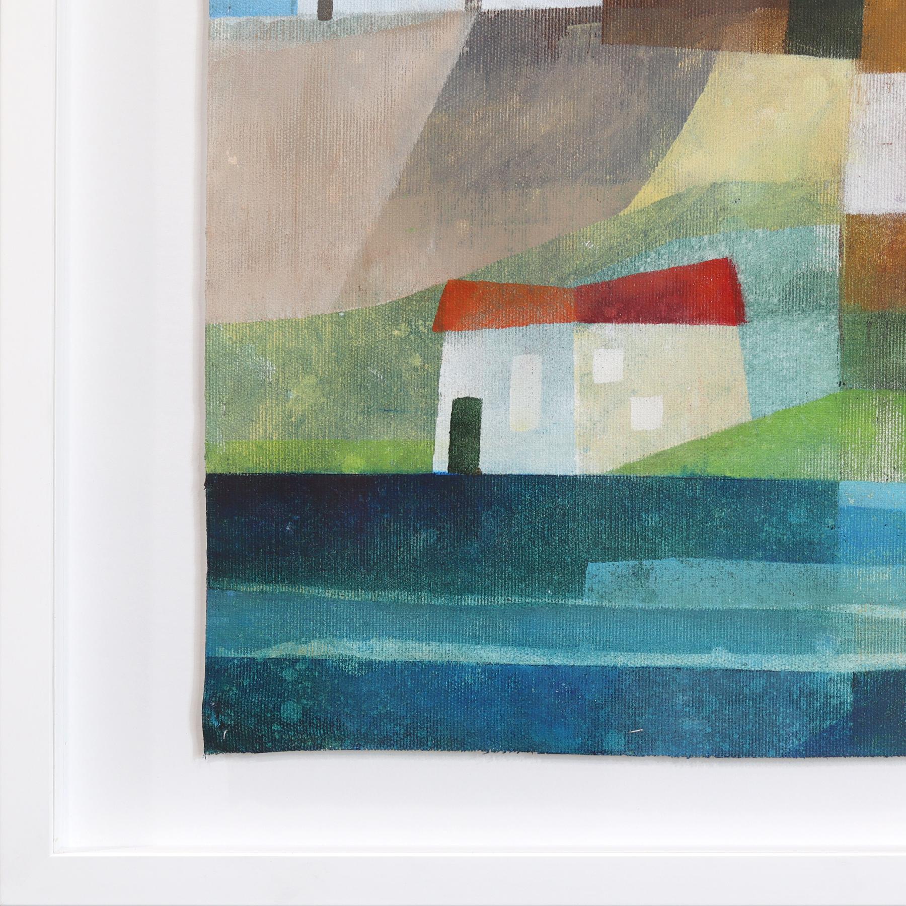 Sailing Through The Day - Abstract Colorful Urban Collage Mixed Media Artwork For Sale 6