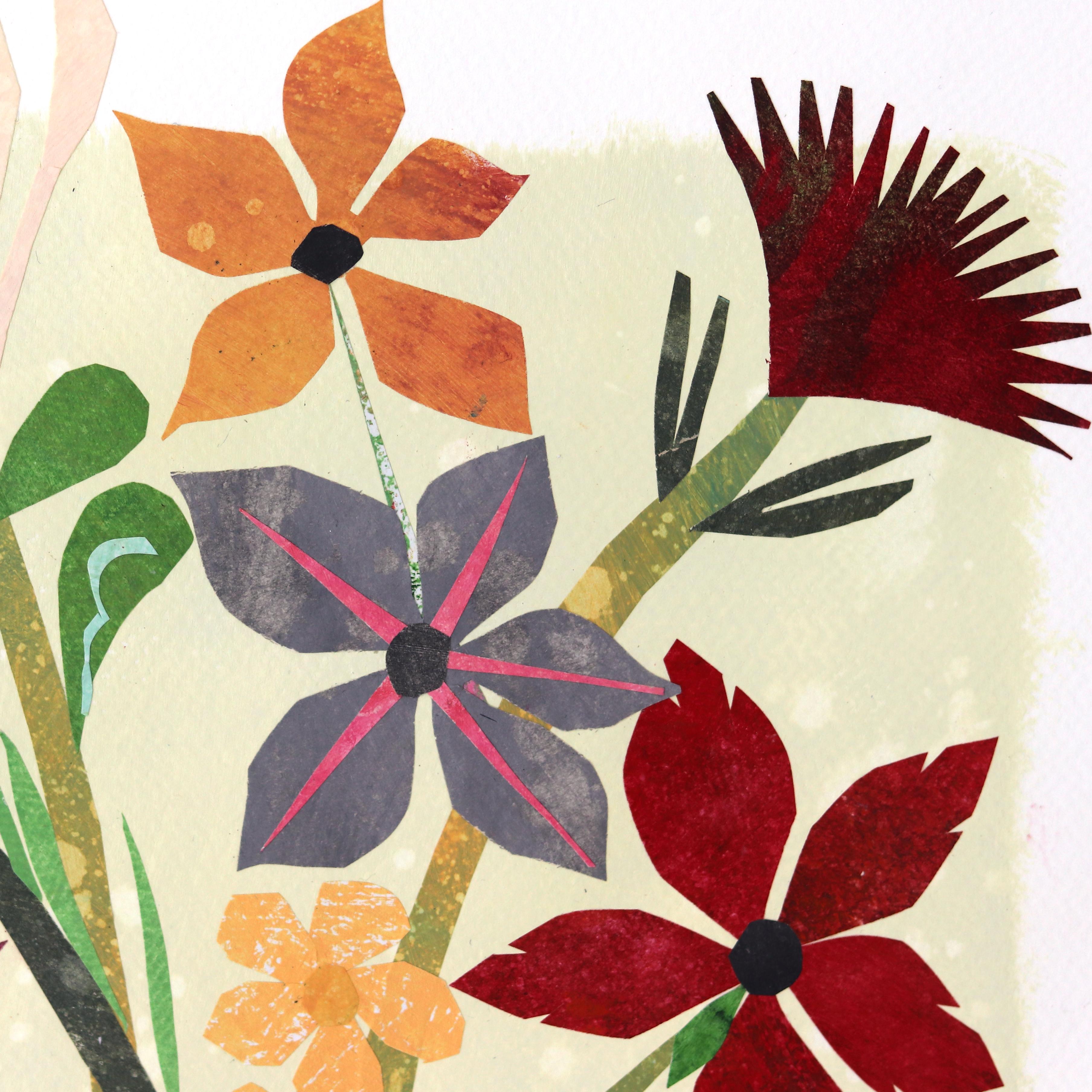 Sunshine Bouquet - Collage originale di opere d'arte floreali e di natura morta - Art di Maria C. Bernhardsson