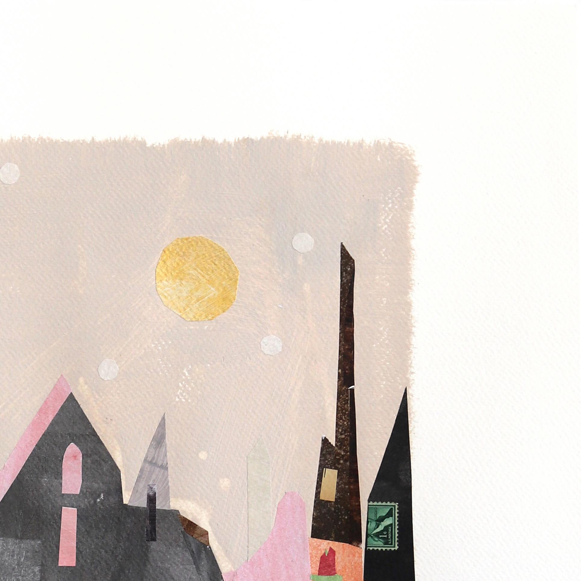 Maria C. Bernhardsson is a colorful artist who lives and paints in Sweden. Most of her works are influenced by the architecture and geometry of houses. Bernhardsson travels the world photographing and sketching houses to use as inspiration for her