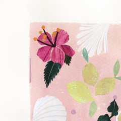 Sotto l'ombrello - Collage originale di natura morta astratta e colorata su carta