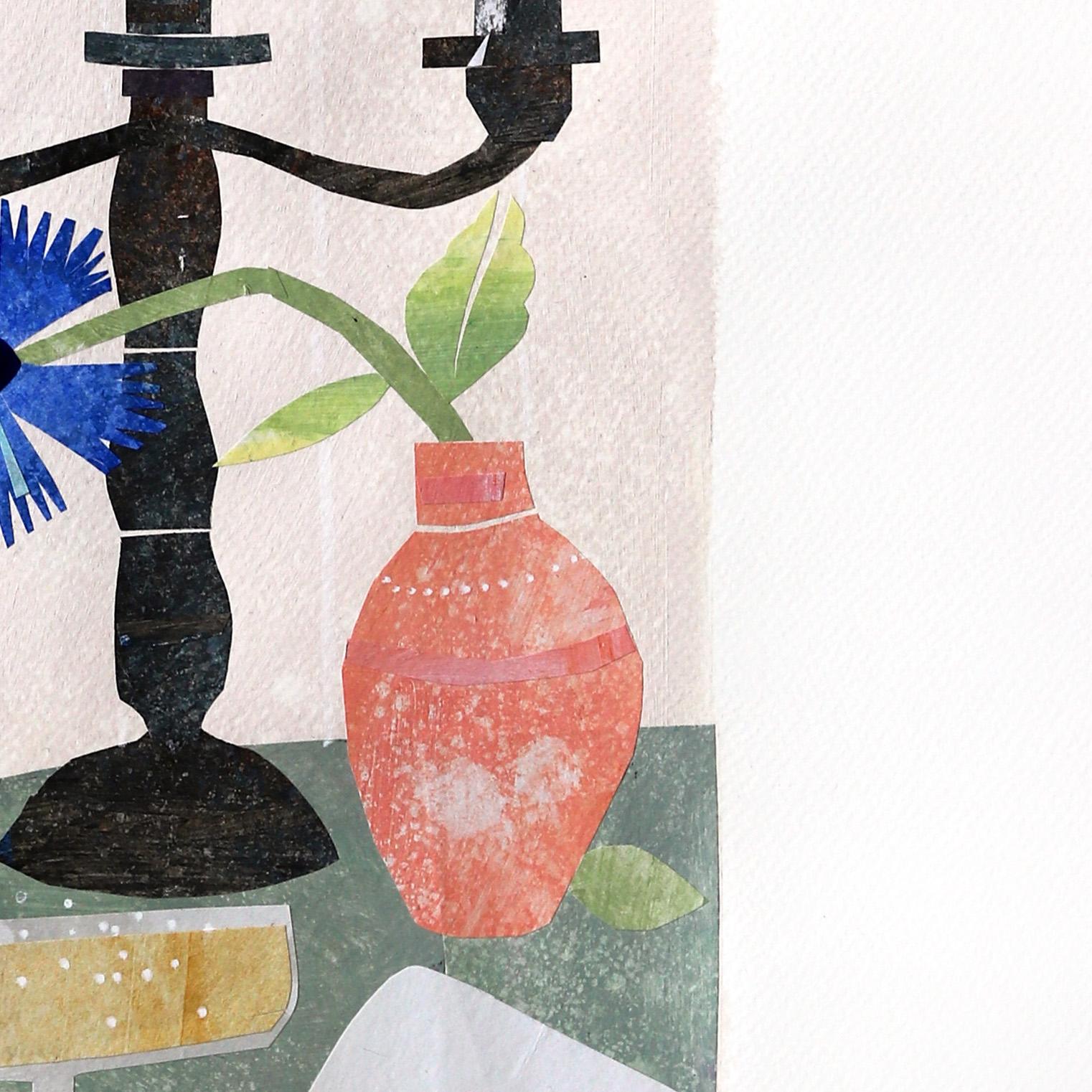 A Valentin - Collage original de nature morte romantique et ludique sur papier en vente 1