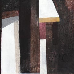 Amarone 2 - Abstract Burgundy Brown Tone Landscape Acrylic Painting on Canvas