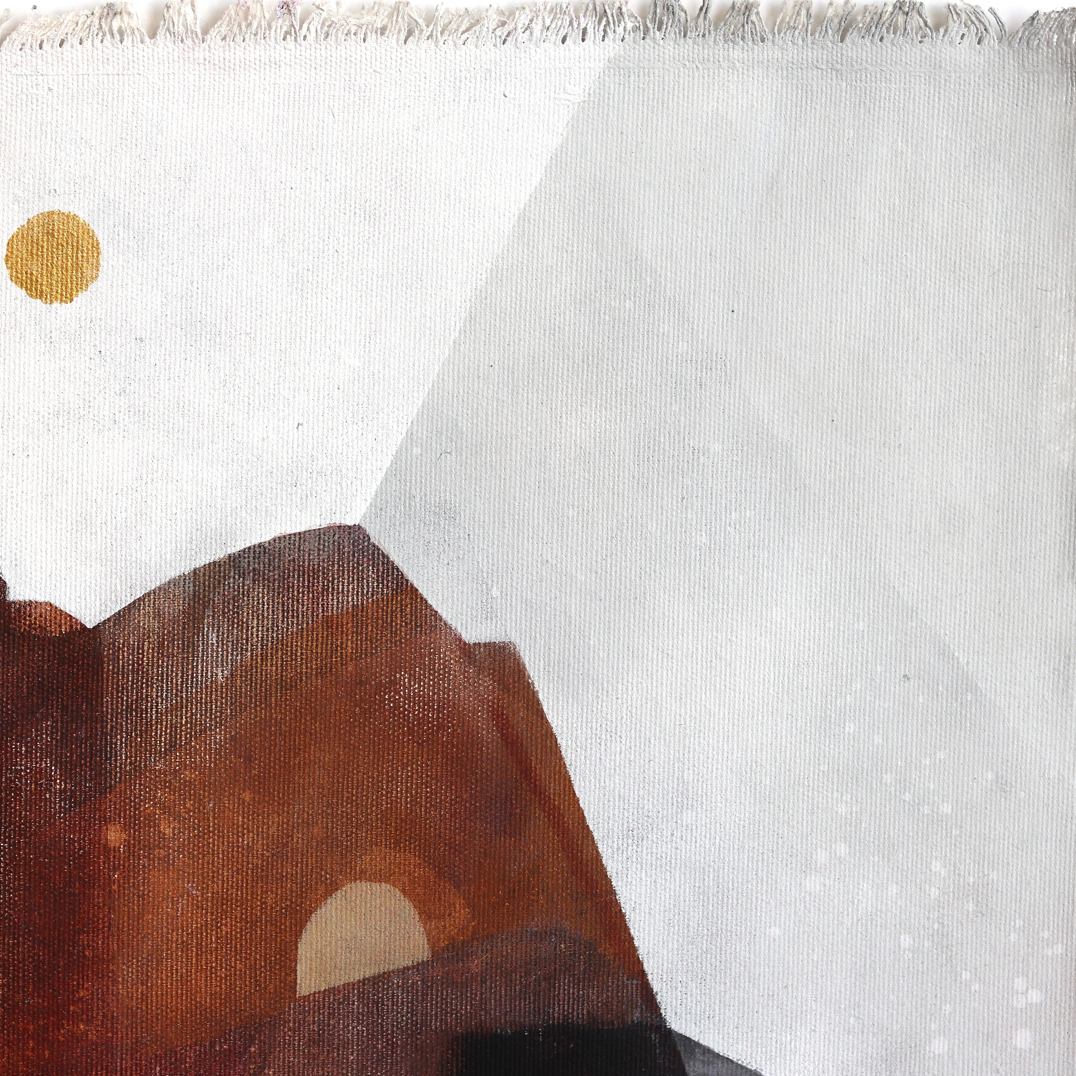 Amarone 2 - Abstrakte Burgunder Braunton Landschaft Acrylgemälde auf Leinwand (Rot), Abstract Painting, von Maria C. Bernhardsson