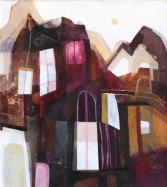 Beaujolais - Abstract Muted Tone Architectural Still Life Painting on Canvas