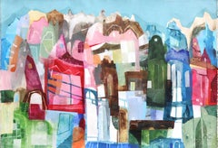 City of Angels - Colorful Abstract Urban Landscape on Canvas
