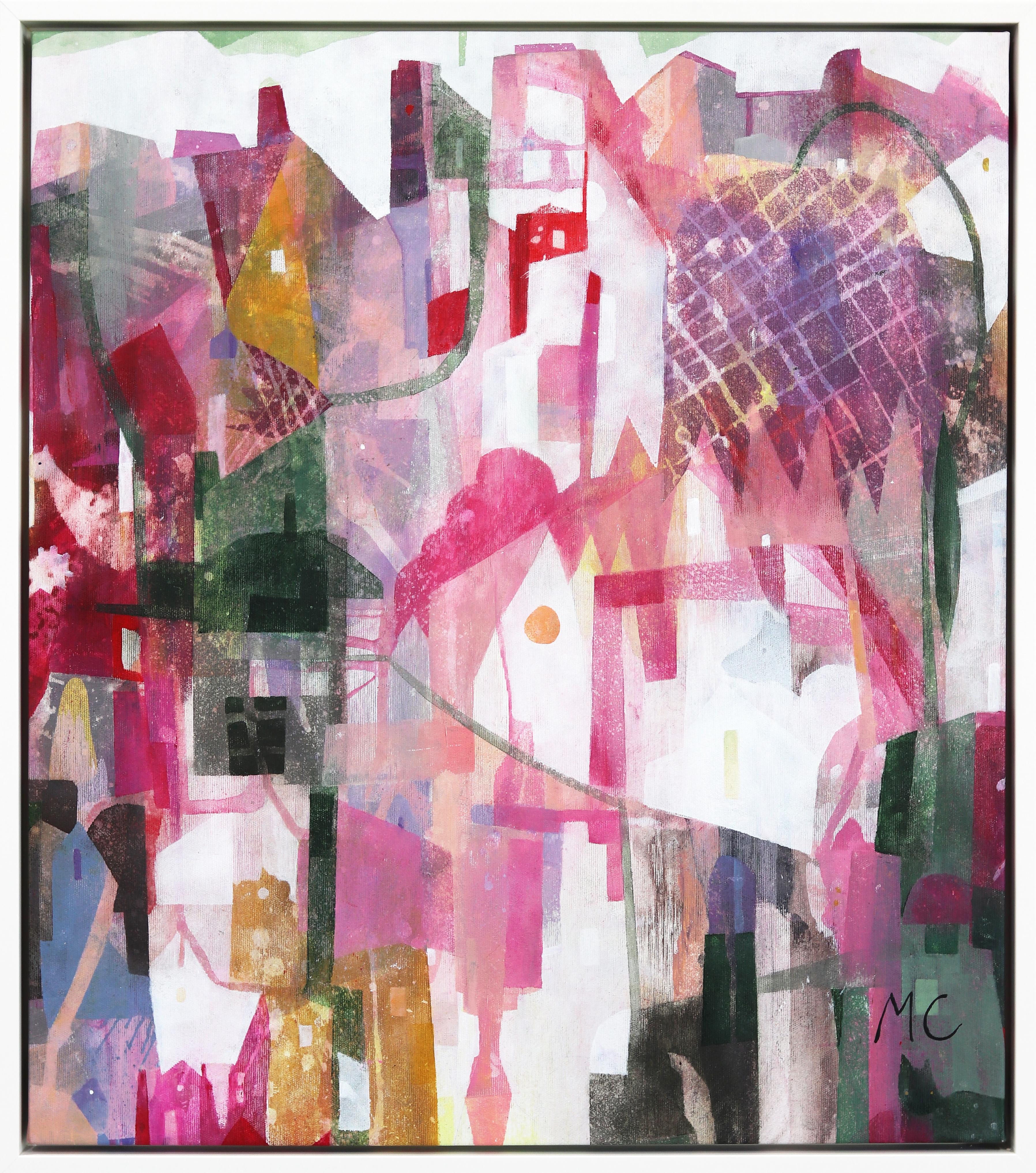 Landscape Painting de Maria C. Bernhardsson - Fritillaria Meleagris  - Obra de Arte Abstracta Ciudad Original Enmarcada sobre Lienzo