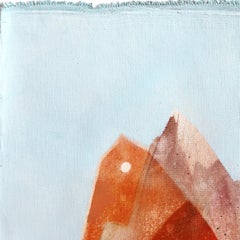 Case tra le montagne - Natura morta architettonica astratta su tela