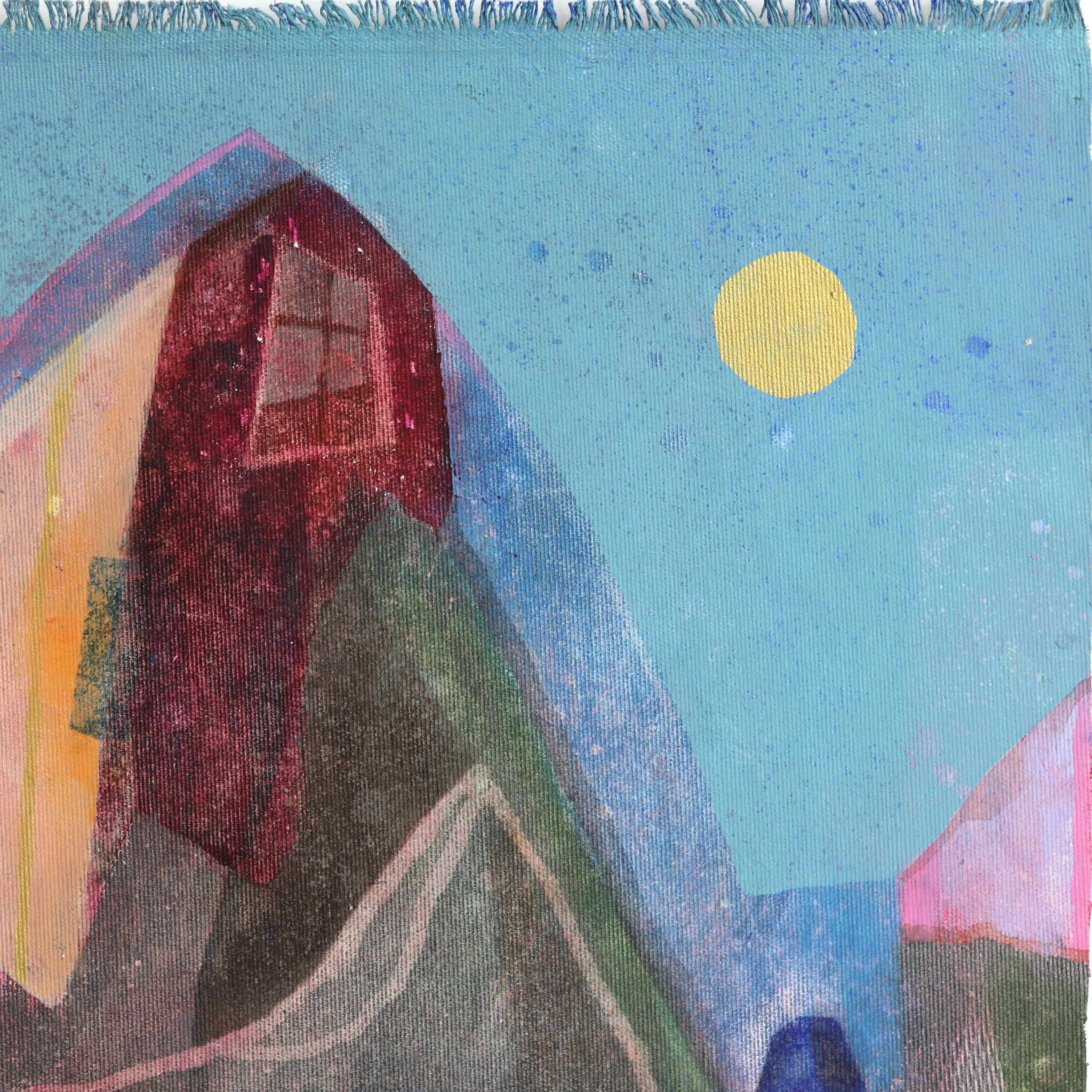 Maria C Bernhardsson's original artworks are influenced by the architecture and geometry of houses. Born in Sweden, Bernhardsson travels the world photographing and sketching houses to use as inspiration for her canvas and paper artworks. Her