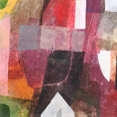 House on a Hill 1 - Abstract Color Drenched Nature Landscape Painting on Canvas