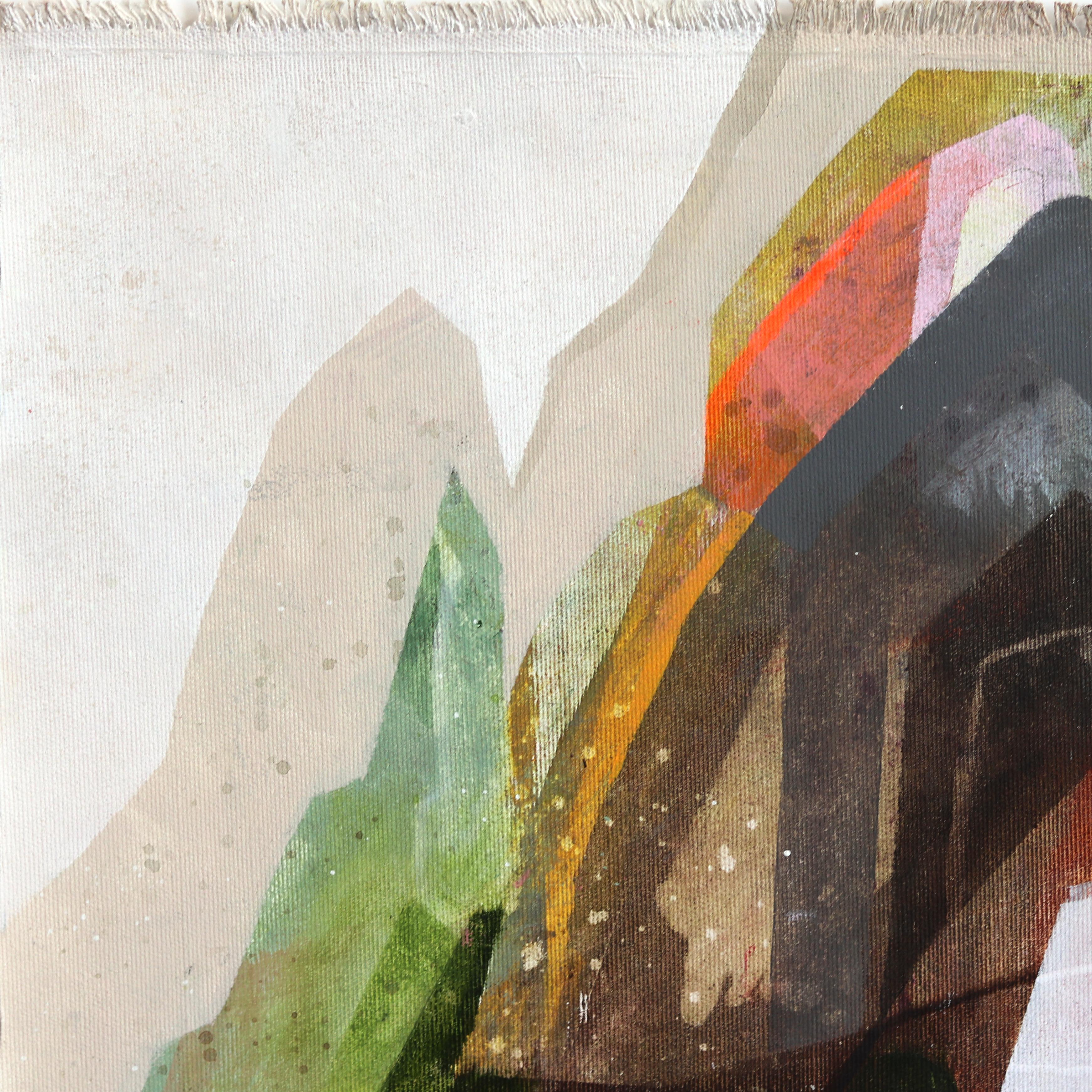 House on a Hill 1 - Abstract Color Drenched Nature Landscape Painting on Canvas For Sale 1