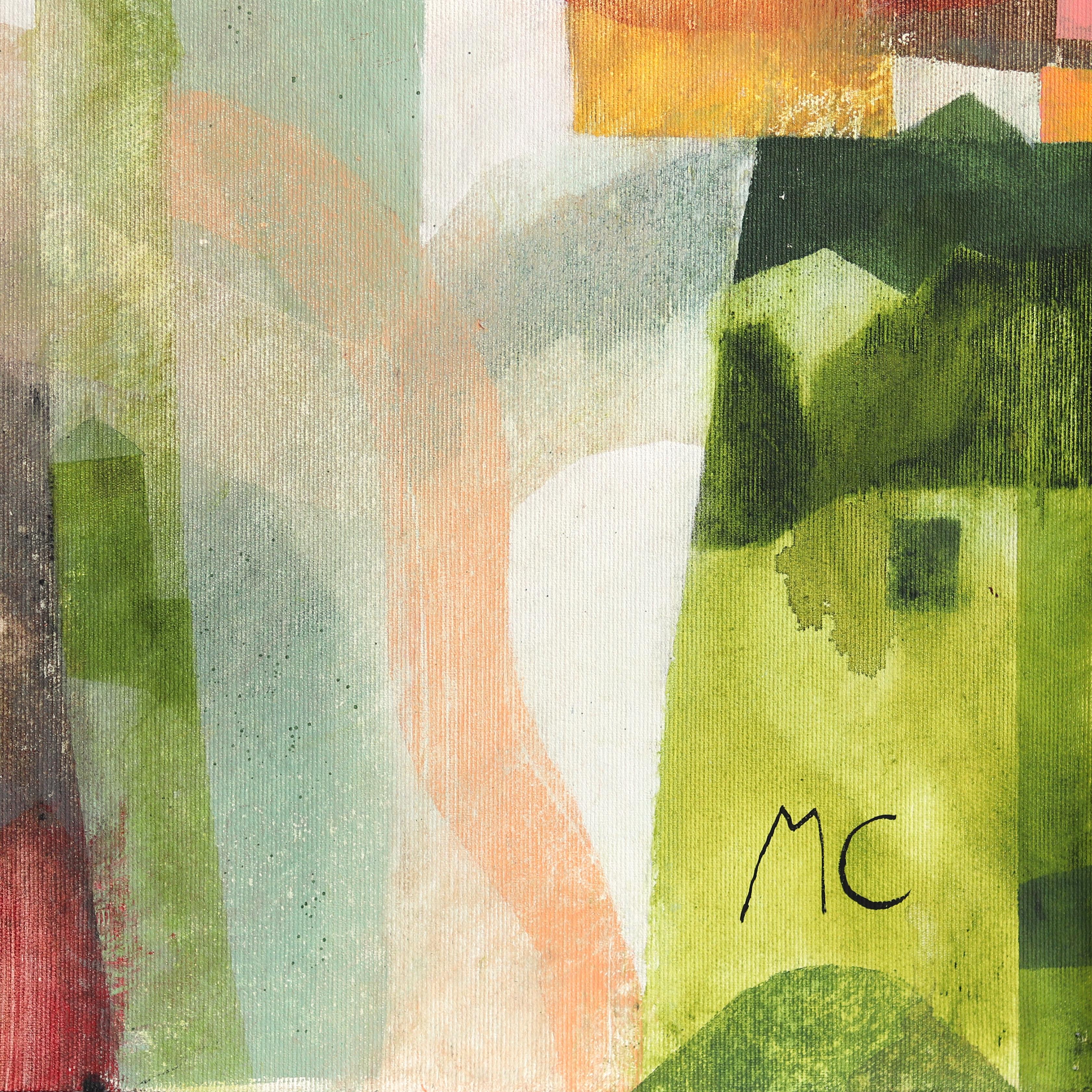 House on a Hill 1 - Abstract Color Drenched Nature Landscape Painting on Canvas For Sale 2