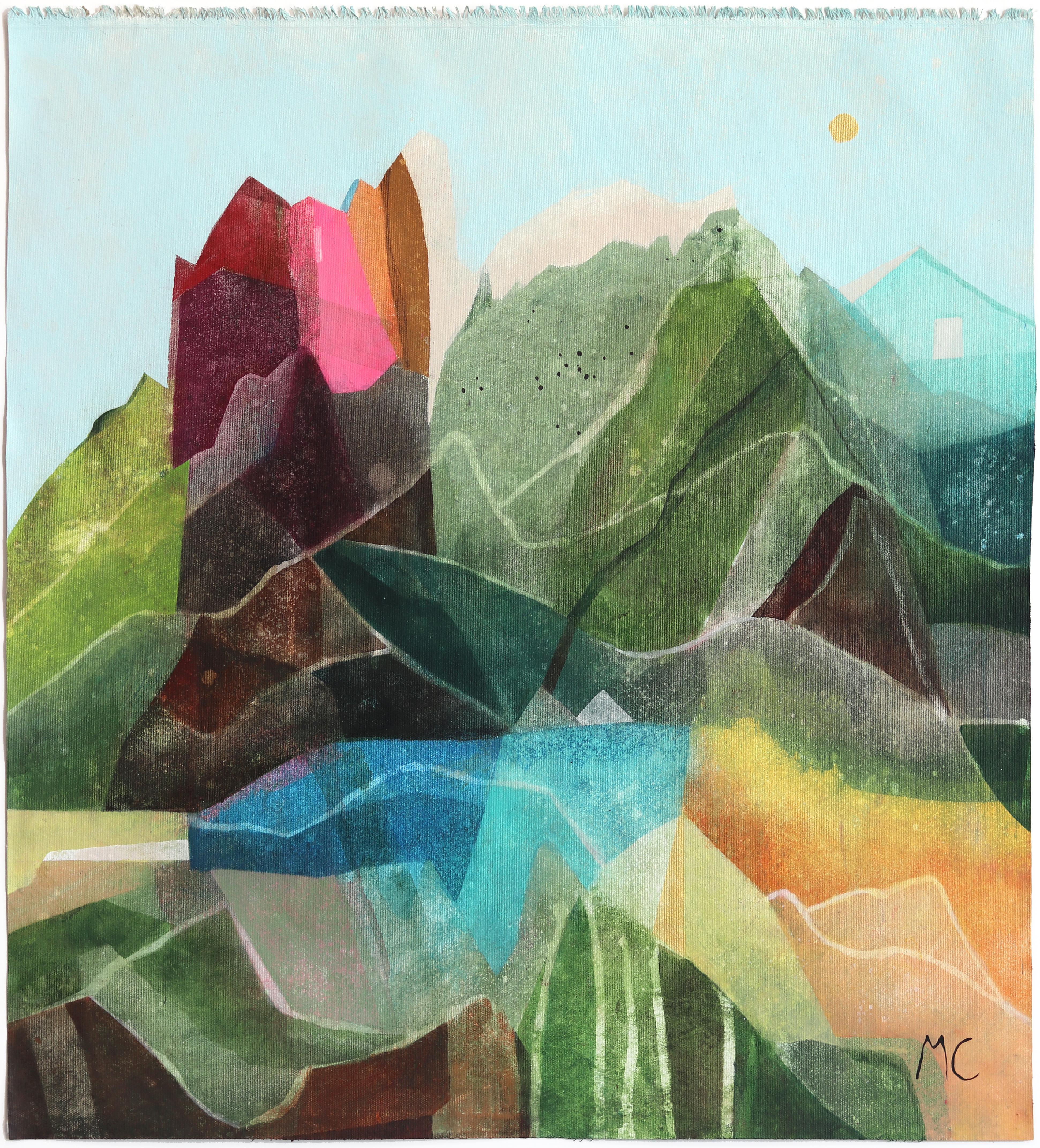 Landscape 2 - Abstract Color Drenched Architectural Modern Painting on Canvas