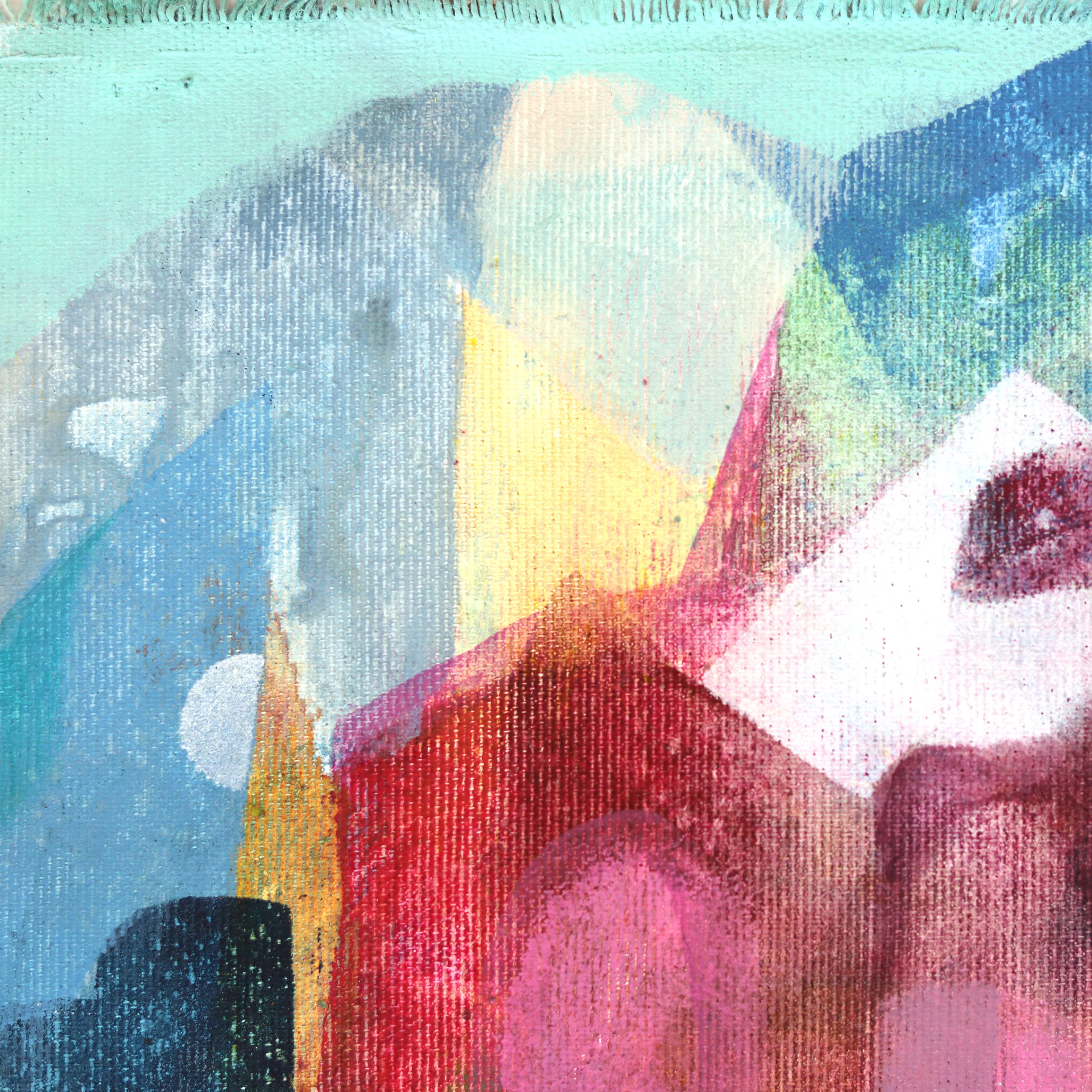 Manhattan Beach - Colorido paisaje abstracto sobre lienzo - Painting Abstracto de Maria C. Bernhardsson