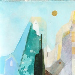 Manhattan Sonnenlicht - Abstrakte Farbe getränkt architektonische Malerei auf Leinwand