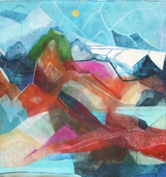 The Canyon II - Abstract Color Drenched Dreamy Landscape Painting on Canvas