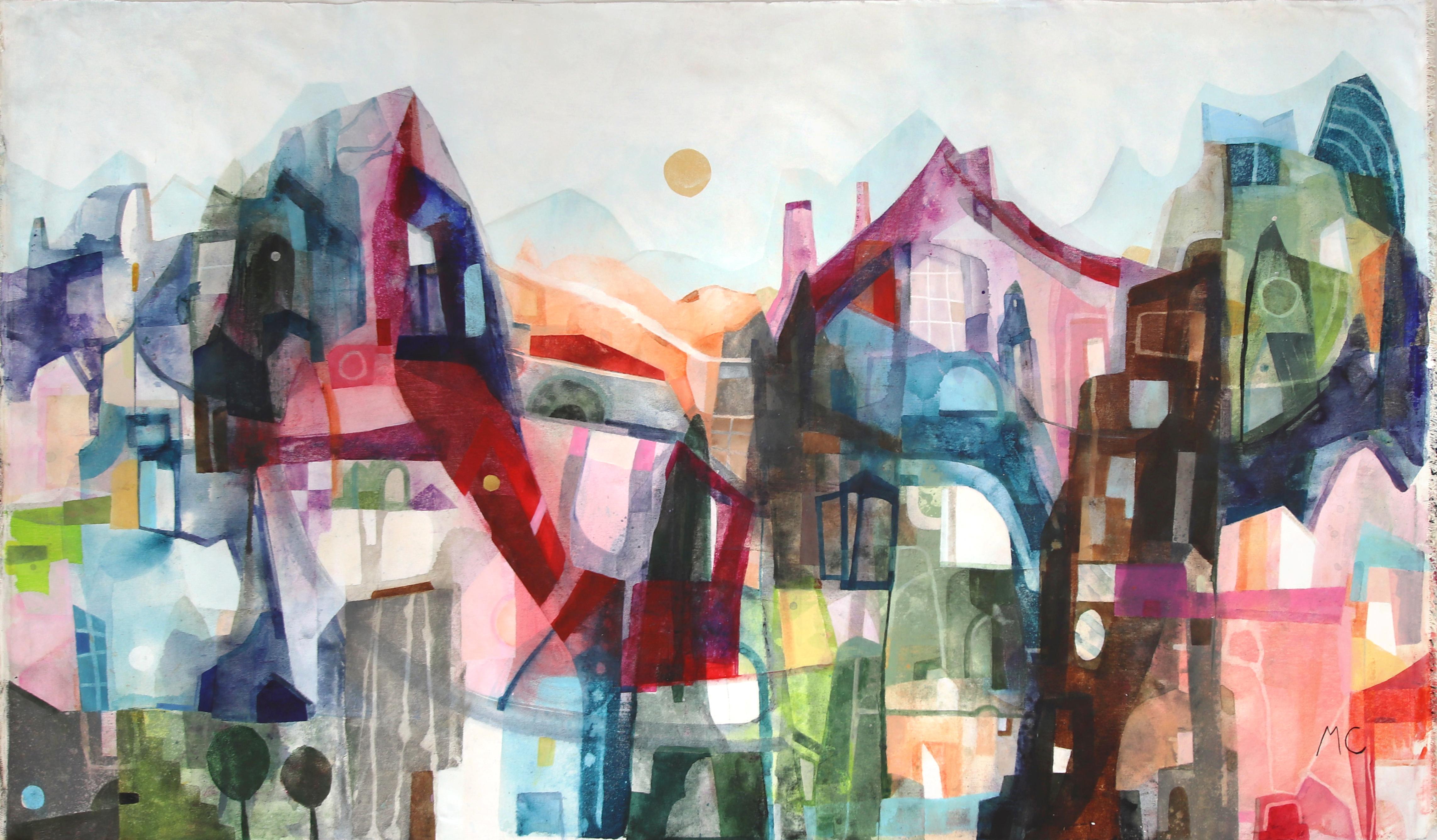 The Colors of Los Angeles - Large Abstract City Landscape Painting on Canvas