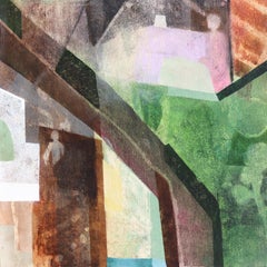 The Family - Abstract Colorful Architectural Landscape Painting on Canvas