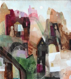 The Family - Abstract Colorful Architectural Landscape Painting on Canvas