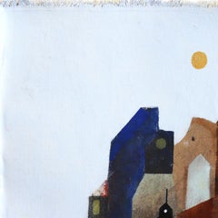 Waterside Dream - Abstract Color Drenched Architectural Painting on Canvas