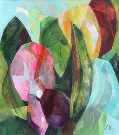 Wild Flowers 1 - Abstract Color Drenched Nature Still Life Painting on Canvas