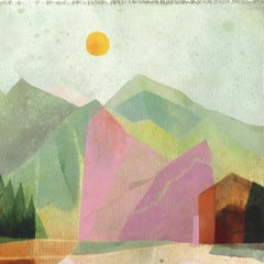 Yellowstone - Paesaggio astratto colorato del parco nazionale su tela