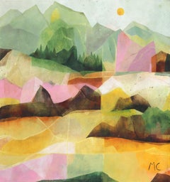 Yellowstone -  Colorful Abstract National Park Landscape on Canvas