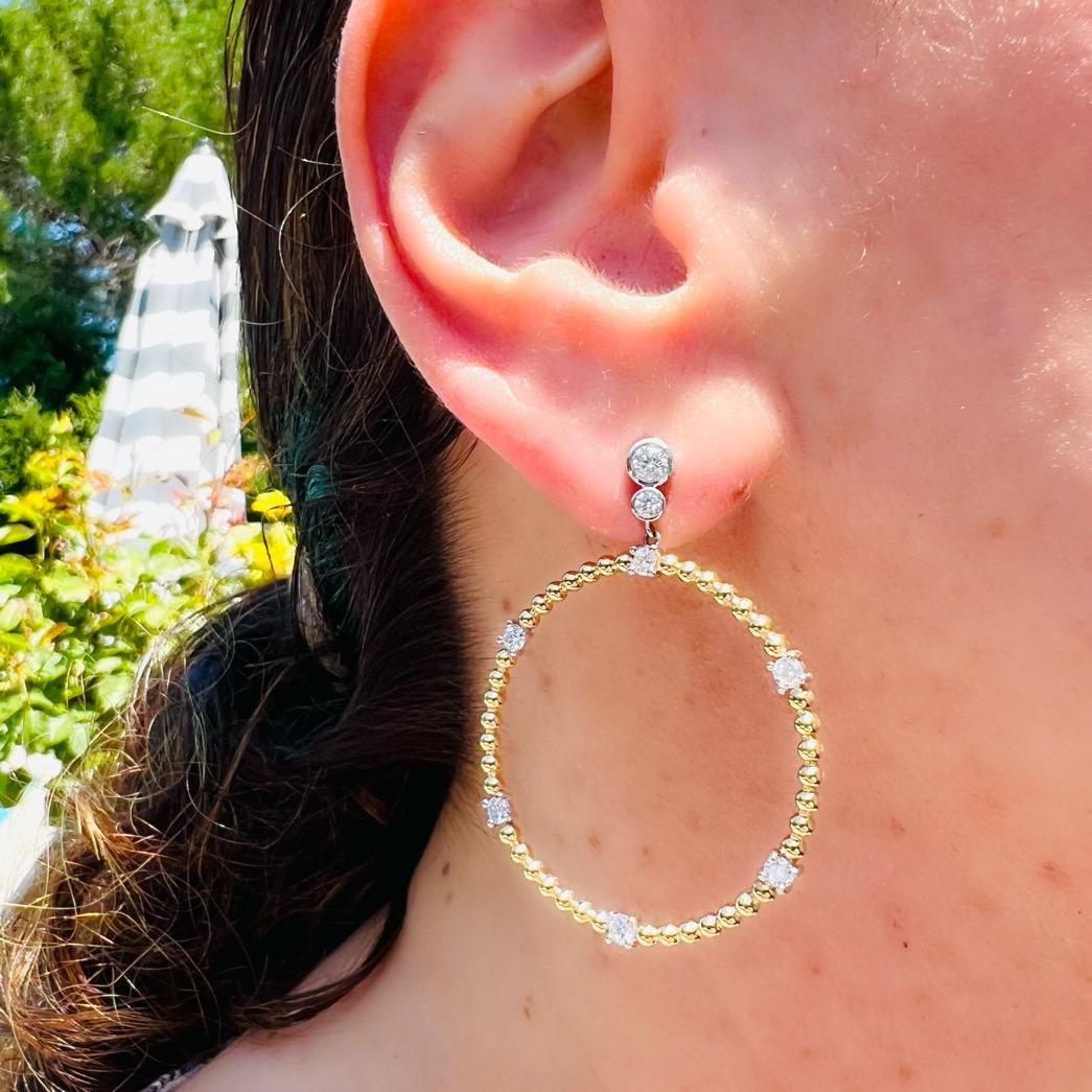 Maria Canale Diamond & 18k Gold 'Flapper' Earrings In New Condition For Sale In San Francisco, CA