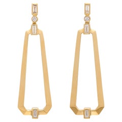 Maria Canale Diamond & 18k Gold Narrow Trapezoid Earrings