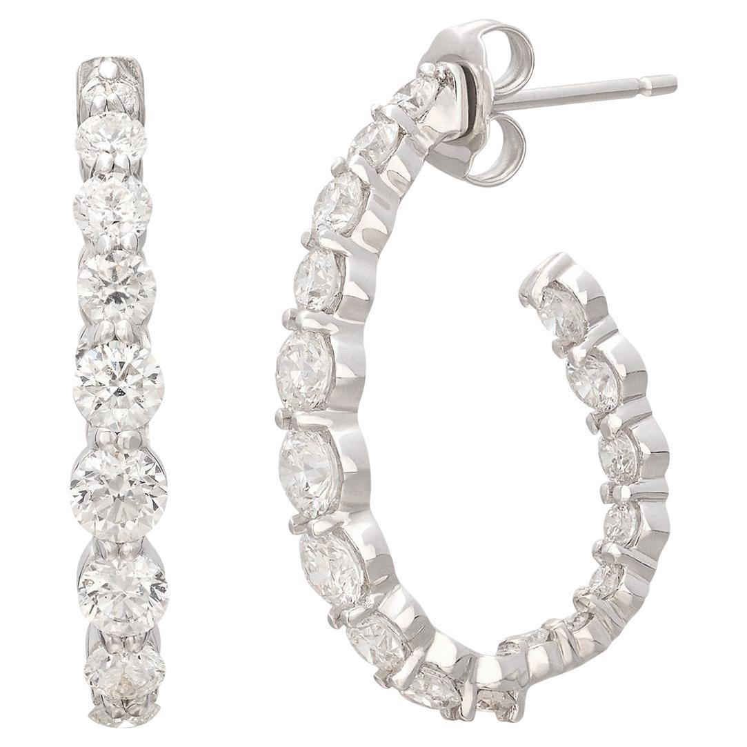 Maria Canale Diamond and 18k White Gold Earrings For Sale at 1stDibs