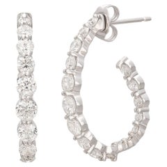 Maria Canale Boucles d'oreilles en or blanc 18 carats et diamants