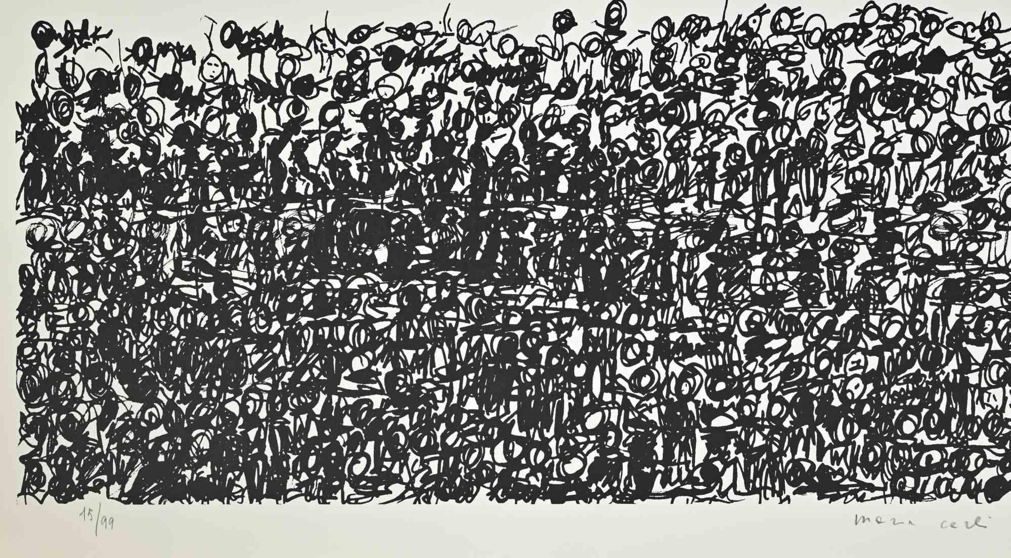 Figures - Lithograph by Maria Carli - Late 20th century For Sale 1