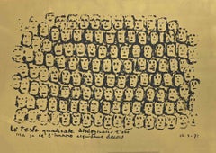 Squared Faces - Lithograph by Maria Carli - Late 20th century