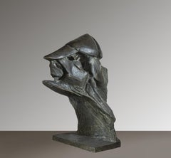Escultura figurativa astratta futurista in bronzo