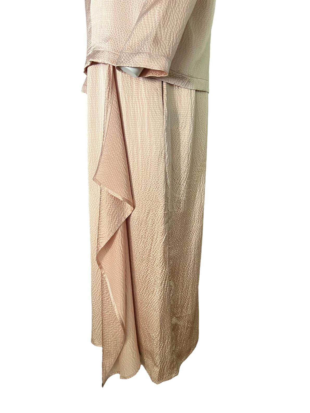 Beige Maria Cornejo Pink Silk Maxi Dress and Blouse Set For Sale