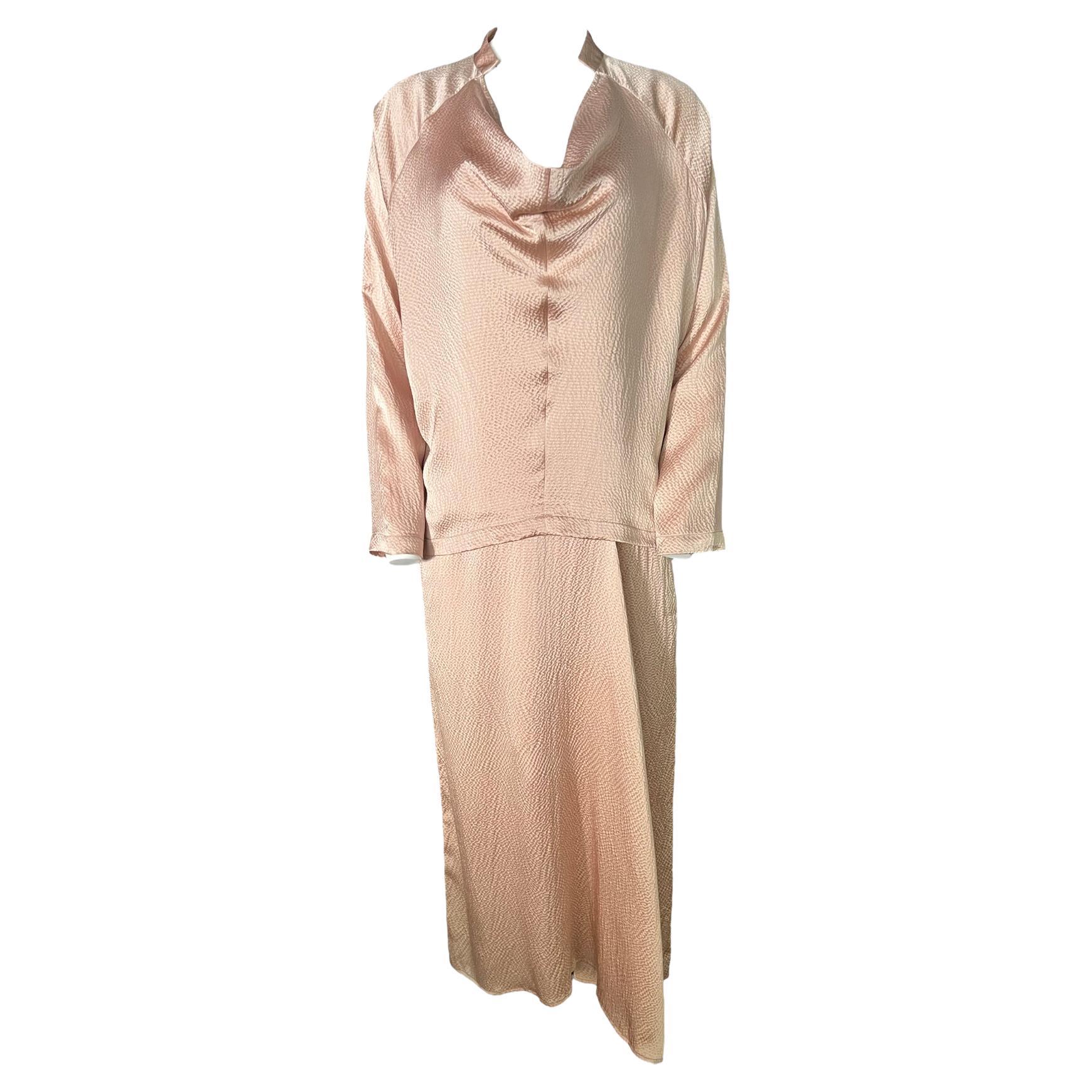 Maria Cornejo - Ensemble robe longue et chemisier en soie rose en vente