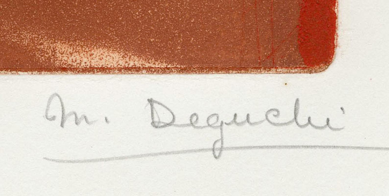 L'Ascension
Eau-forte et aquatinte imprimée en rouge et feuille d'or sur papier Arches France
Signée, titrée et éditée au crayon par l'artiste (voir photos).
Edition : 60 exemplaires dont celui-ci numéroté 23/60
Il y a également eu 15 impressions