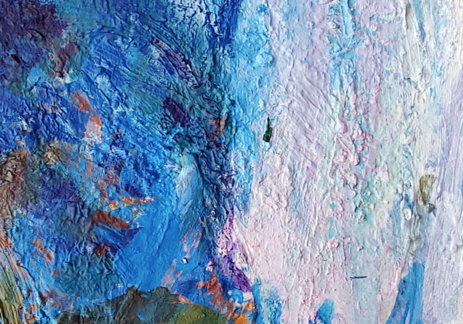 Ángel (Blau), Abstract Painting, von Maria Dolores Fernández Teijeiro