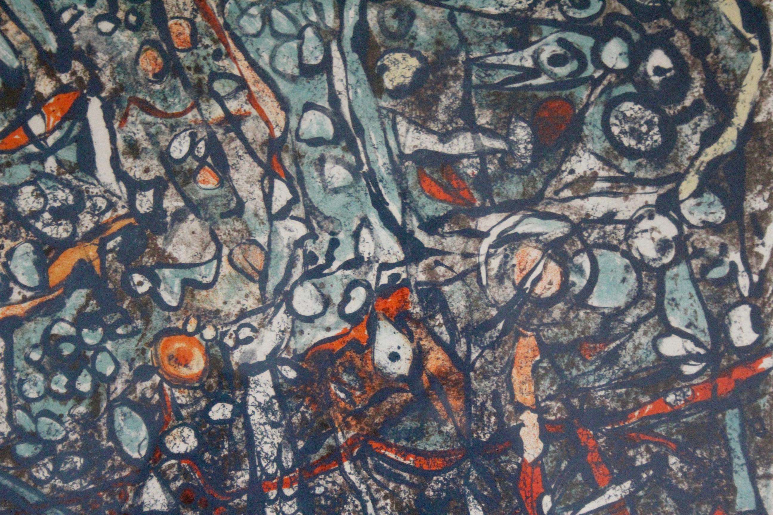 Portuguese Maria Elena Vieira Da Silva print signed and dated 61 For Sale