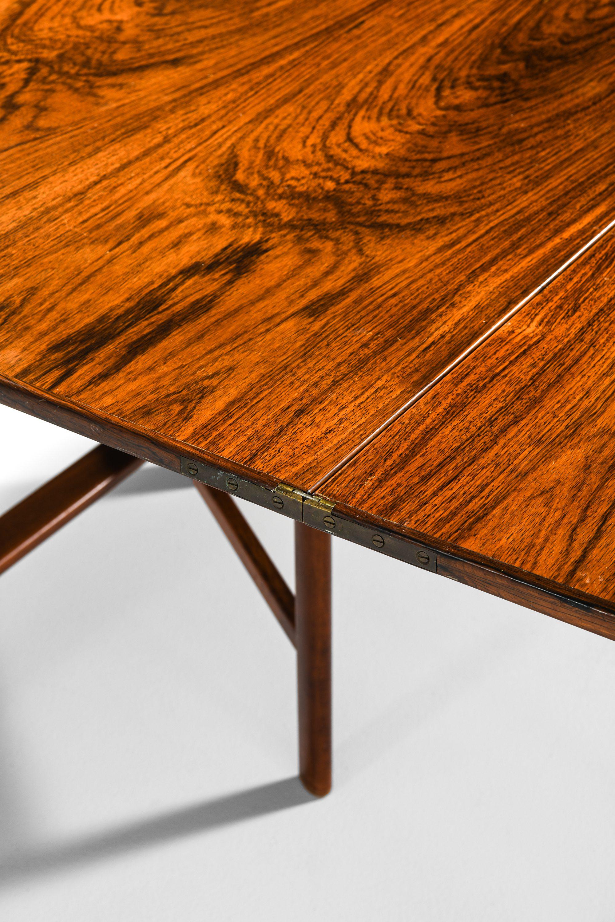 Table de salle à manger Maria à rabat en bois de rose, hêtre et laiton par Bruno Mathsson, années 1950 en vente 1