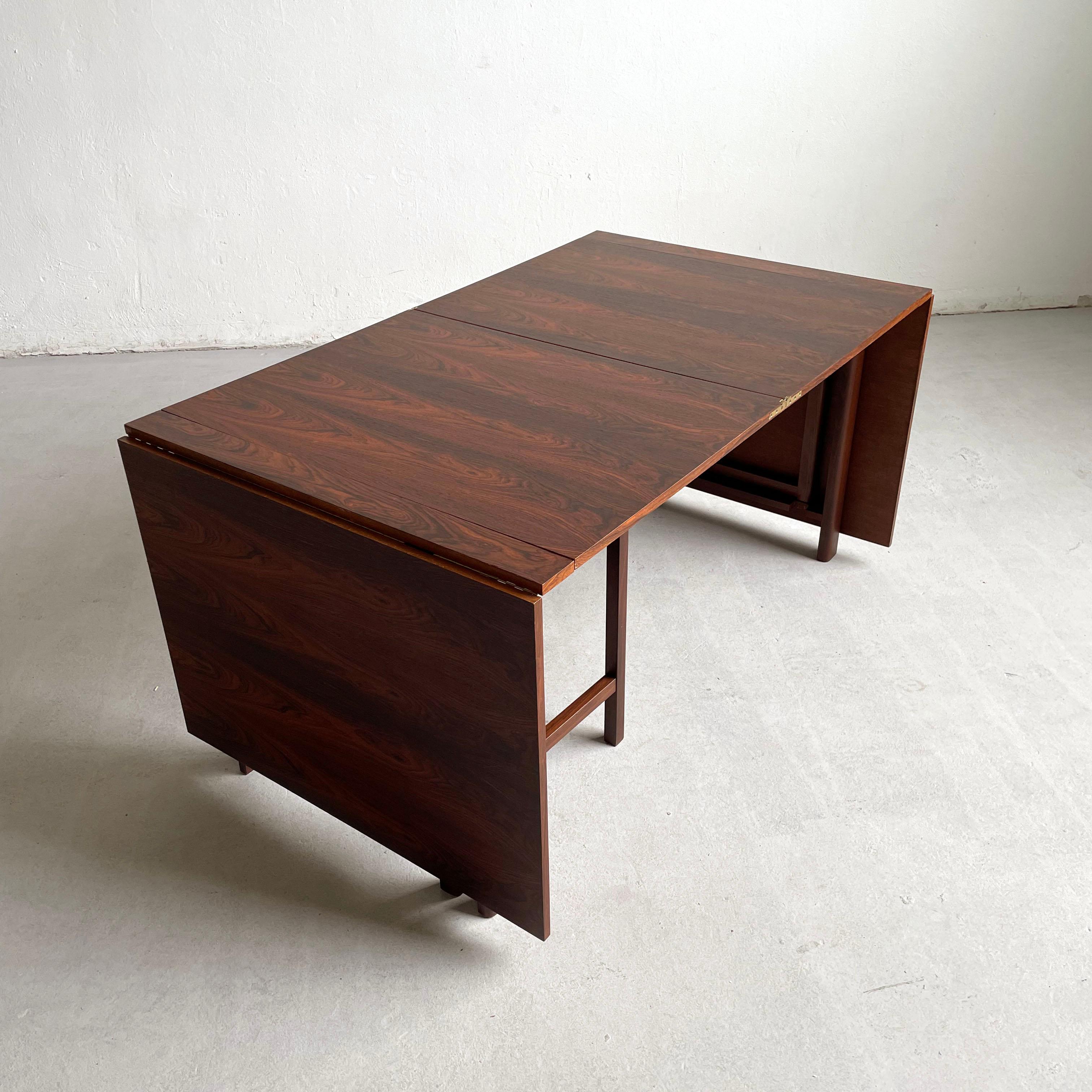 Swedish Maria Flap Rosewood Dining Table by Bruno Mathsson