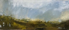 Paysage gravé en vert, art original, art de paysage, Dartmoor