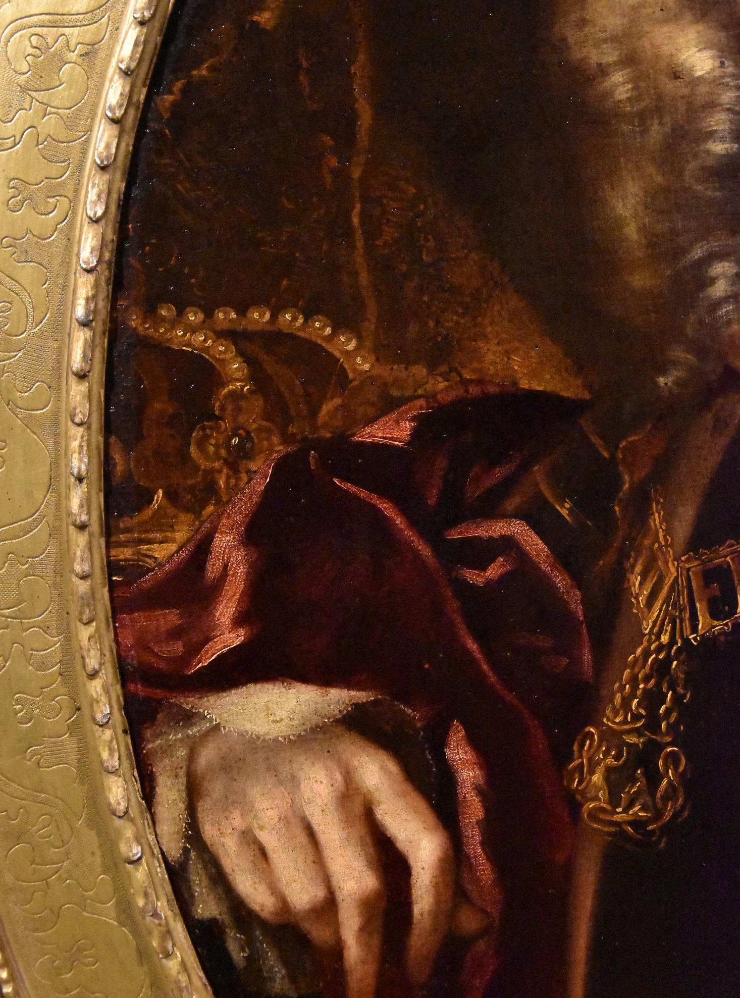 Portrait de roi Clementi huile sur toile maître ancien italien 18ème siècle  en vente 7