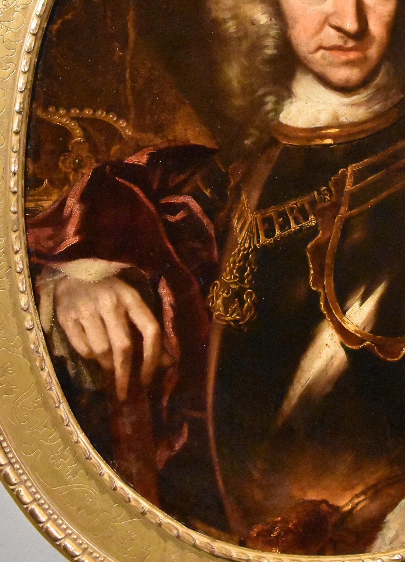 Portrait de roi Clementi huile sur toile maître ancien italien 18ème siècle  en vente 1