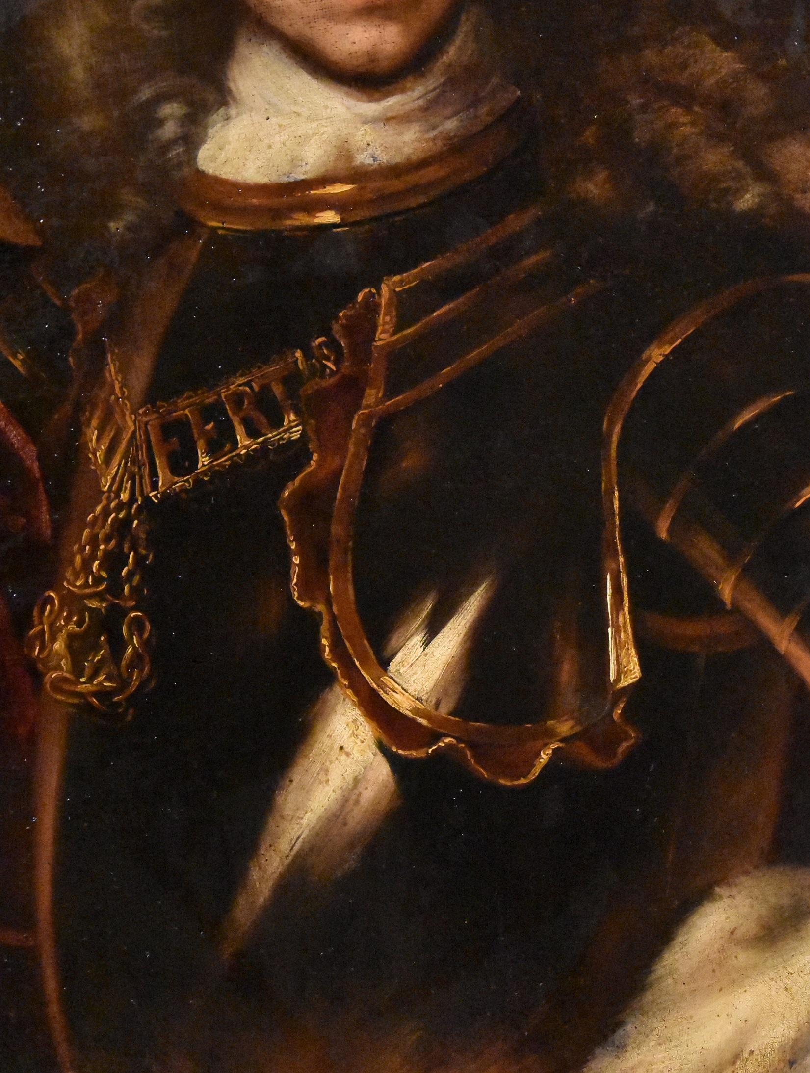 Portrait de roi Clementi huile sur toile maître ancien italien 18ème siècle  en vente 6
