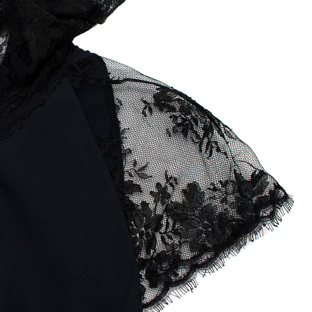 Maria Grachvogel Navy & Black Lace Detailed Silk Dress - Size US 10 For Sale 2
