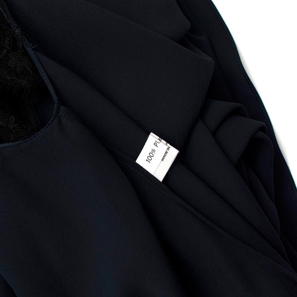 Maria Grachvogel Navy & Black Lace Detailed Silk Dress - Size US 10 For Sale 4